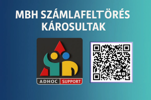 MBH banki számla károsult regisztració az Adhoc Support CIC rendszerébe QR kód-link